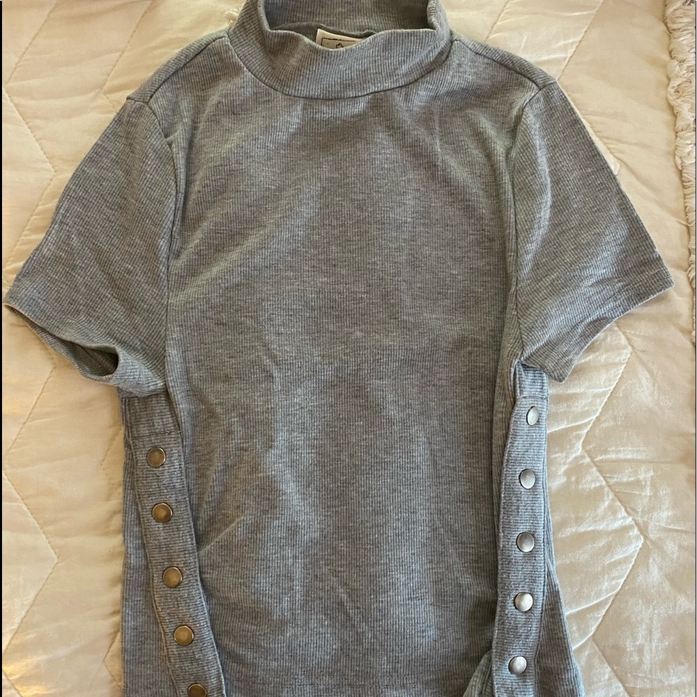 Free People Slightly Crop Short Sleeve Turtleneck